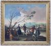 <span class='ref_item'>1 -</span> <span class="object_title">BAILE A ORILLAS DEL MANZANARES, COPIA DEL ORIGINAL DE FRANCISCO DE GOYA</span>   <p><span class="technique_material">Óleo sobre lienzo</span><br><span class="technical_description">Copia realizada aproximadamente a finales del s.XIX de la obra original de Francisco de Goya y Lucientes "Baile a orillas del manzanares". Realizada entre 1776 y 1777, se encuentra actualmente en el Museo nacional del Prado.<br/>En marco de madera tallada y trabajada en dorada. Manchas en el lienzo en parte inferior y pérdidas pictóricas en la parte central. <br/>Medidas del lienzo 147 x 160 cm</span><br></p>
