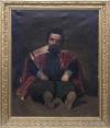 <span class='ref_item'>85 -</span> <span class="object_title">EL BUFÓN EL PRIMO, COPIA DEL ORIGINAL DE DIEGO VELÁZQUEZ</span>   <p><span class="technique_material">Óleo sobre lienzo</span><br><span class="technical_description">Copia realizada aproximadamente a finales del s.XIX de la obra original de Diego Velázquez "El bufón del primo". Realizada hacia el 1645, se encuentra actualmente en el Museo nacional del Prado.<br/>En marco de madera tallada y trabajada en dorada.<br/>Medidas del lienzo 106 x 81 cm</span><br></p>