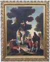 <span class='ref_item'>105 -</span> <span class="object_title">EL PASEO DE ANDALUCÍA O LA MAJA Y LOS EMBOZADOS, COPIA DEL ORIGINAL DE FRANCISCO DE GOYA</span>   <p><span class="technique_material">Óleo sobre lienzo</span><br><span class="technical_description">Copia realizada aproximadamente a finales del s.XIX de la obra original de Francisco de Goya y Lucientes "El Paseo de Andalucía" o "La maja y los embozados". Realizada en el año 1777, se encuentra actualmente en el Museo nacional del Prado.<br/>En marco de madera tallada y trabajada en dorada.<br/>Medidas del lienzo 77 x 55cm</span><br></p>