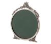 <span class='ref_item'>288 -</span> <span class="object_title">MARCO DE PLATA DE LEY 925 PARA FOTOGRAFÍA</span>  <p><span class="technical_description">Marco para fotografía realizado en plata de ley 925 con punzón. De forma circular y bisel liso con decoración floral.<br/>Medidas: 12,5 x 12,5cm<br/>Peso bruto total: 140gr</span><br></p>
