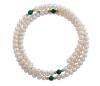 <span class='ref_item'>36 -</span> <span class="object_title">PULSERA CON PERLAS CULTIVADAS, MALAQUITA Y METAL DORADO</span>  <p><span class="technical_description">Pulsera de varias vueltas y sistema de muelle, formada por perlas cultivadas achatadas y calibradas aprox en 4,5mm. Con cuentas de malaquita y de metal dorado<br/>Diámetro: 6cm</span><br>Peso: <span class="PESO_HCES1">17,10</span> <span class="PESOUMED_HCES1">gr.</span><br></p>