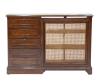 <span class='ref_item'>240 -</span> <span class="object_title">MUEBLE RECIBIDOR ESTILO CUBRERADIADOR</span>   <p><span class="technical_description">En madera de nogal y superficie en cristal. Con cinco cajones con lave y bocallave. Puerta amplia con rejilla e interior con tres baldas. <br/>Medidas: 117,5x151x37,5cm</span><br></p>