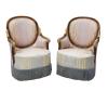 <span class='ref_item'>238 -</span> <span class="object_title">PAREJA DE BUTACAS ESTILO ROCOCÓ </span>   <p><span class="technical_description">En madera de nogal tallada y trabajada en dorado, tapizado en respaldo y asiento con tejido rosa brillante y motivos candelieri. Respaldo cabriolé. Con patas torneadas. Reposabrazo con señales de uso, pequeña mancha en tapiz de una de las sillas cerca del reposabrazos. <br/>Medidas: 97x60x55cm</span><br></p>