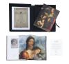<span class='ref_item'>197 -</span> <span class="object_title">LOTE "LEONARDO 500", EDICIÓN VENECIA </span>   <p><span class="technical_description">Libro bibliográfico con su estuche expositor (con algunas marcas) acompañado por una lámina que reproduce la obra "Hombre de Vitruvio". <br/>Edición de Skel art. Con certificado notarial. <br/>Ejemplar 450 de 2998.<br/>Medidas estuche: 33 x 42,5 x 4,5 cm.<br/>Medidas lámina: 24,5 x 34,5 cm.</span><br></p>