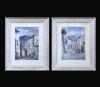 <span class='ref_item'>58 -</span> <span class="object_title">PAREJA DE ACUARELAS "VISTAS DE UN PUEBLO"</span>   <p><span class="author">JOSÉ REDONDELA (Vigo, 1895-1997)</span> <br><span class="technique_material">Acuarela sobre papel</span><br><span class="technical_description">Conjunto de dos acuarelas firmadas por el pintor José Redondela, donde representa dos vistas de un pueblo en colores fríos y destacando la gruesa pincelada, características de la producción del autor. <br/>Ambas firmadas en la esquina inferior derecha. <br/>Enmarcados en madera trabajada en blanco, paspartú de cartón blanco y cristal. Marcos con pequeños desperfectos.<br/>Medidas con marco: 76,5x60cm</span><br></p>