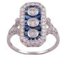 <span class='ref_item'>49 -</span> <span class="object_title">SORTIJA EN ORO 18KT, ZAFIROS Y DIAMANTES</span>  <p><span class="technical_description">Sortija estilo Art Déco realizada en oro de 18kt con zafiros en talla fantasía engastados en carril con peso total aprox de 0.25ct y diamantes en talla brillante engastados en chatón y grano con peso total aprox de 1.10ct<br/>Medida Sortija: 12</span><br>Peso: <span class="PESO_HCES1">3,30</span> <span class="PESOUMED_HCES1">gr.</span><br></p>