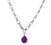 <span class='ref_item'>237 -</span> <span class="object_title">COLGANTE Y CADENA EN ORO 18KT, AMATISTA Y DIAMANTES</span>  <p><span class="technical_description">Colgante y cadena realizados en oro de 18kt. El colgante con un gran amatista en talla perilla con peso aprox 20ct y diamantes en talla brillante con peso total aprox 0.70ct. Cadena gruesa de nudo y eslabón ovalado<br/>Cierre: Mosquetón<br/>Longitud de la cadena: 40cm<br/>Medidas del colgante: 3,3 x 1,7cm</span><br>Peso: <span class="PESO_HCES1">37,40</span> <span class="PESOUMED_HCES1">gr.</span><br></p>