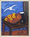 <span class='ref_item'>58 -</span> <span class="object_title">FLORES, GAVIOTA Y JARRÓN</span>   <p><span class="author">LOUIS ALBERT GAYRIN (1911-1971)</span> <br><span class="technique_material">Acrílico sobre lienzo</span><br><span class="technical_description">Bodegón protagonizado por un gran jarrón repleto de flores rojas y naranjas, una gaviota y un jarrón.<br/>Firmado en el bastidor.<br/>Enmarcado en madera dorada y paspartú beige. Marco con desperfectos<br/>Medidas con marco: 88x107cm</span><br></p>