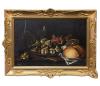 <span class='ref_item'>59 -</span> <span class="description">BODEGÓN: PAN, GRANADAS, HIGOS Y OBJETOS. COPIA DE LA OBRA ORIGINAL DE LUIS EGIDO MELÉNDEZ (Nápoles, 1716-Marid, 1780) </span>  <p><span class="description">Óleo sobre lienzo<br>Obra como copia de la obra original perteneciente al pintor Luis Egido Meléndez (1716-1780) que se encuentra en el Museo del Prado.<br>Enmarcado en madera tallada y trabajada en dorado. Faltan dos molduras de las esquinas superiores y una moldura de la esquina inferior izquierda, pintado de dorado. <br>Firmado Ciljós en la esquina inferior izquierda. <br>Medidas con marco: 74x55cm</span></p>