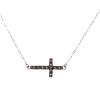 <span class='ref_item'>149 -</span> <span class="object_title">COLGANTE CRUZ Y CADENA EN ORO 18KT Y DIAMANTES</span>  <p><span class="technical_description">Colgante en forma de cruz latina horizontal y cadena realizados en oro de 18kt. La cruz formada por diamantes en talla brillante con peso total aprox de 0.25ct. Cadena de eslabón barbado.<br/>Cierre: Reasa<br/>Longitud de la cadena: 40cm</span><br>Peso: <span class="PESO_HCES1">1,30</span> <span class="PESOUMED_HCES1">gr.</span><br></p>