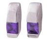 <span class='ref_item'>74 -</span> <span class="object_title">PENDIENTES EN METAL RODINADO Y PIEDRA COLOR AMATISTA</span>  <p><span class="technical_description">Pareja de pendientes en metal con baño de rodio con una piedra color amatista en talla cuadrada.<br/>Cierre: Presión</span><br>Peso: <span class="PESO_HCES1">4,20</span> <span class="PESOUMED_HCES1">gr.</span><br></p>