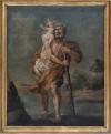 <span class='ref_item'>21 -</span> <span class="object_title">SAN CRISTÓBAL CON EL NIÑO, ESCUELA ESPAÑOLA S.XVIII</span>   <p><span class="technique_material">Óleo sobre lienzo</span><br><span class="technical_description">Representa a san Cristóbal cargando con el niño Jesús sobre sus hombros cruzando el río.<br/>Enmarcado en madera dorada. Con algunas faltas.<br/>Medidas con marco: 100x81cm</span><br></p>