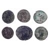 <span class='ref_item'>71 -</span> <span class="object_title">LOTE DE 6 FOLLIS DE CONSTANTINO I (S. IV d.C) IMPERIO ROMANO</span>  <p><span class="technical_description">Anverso con leyenda: IMP CONSTANTINVS AVG. Reverso con distintas representaciones alegóricas de la victoria alada, el dios Marte, altar votivo y la loba capitolina.<br/>Exergo: P A y S A. </span><br>Peso: <span class="PESO_HCES1">18,10</span> <span class="PESOUMED_HCES1">gr.</span><br></p>
