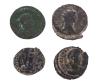<span class='ref_item'>275 -</span> <span class="object_title">LOTE DE 4 MONEDAS ROMANAS EN BRONCE (S. IV d.C) IMPERIO ROMANO</span>  <p><span class="technical_description">Un follis del emperador Constancio II con reverso de puesto de campamento.<br/>Dos centenionales del emperador Constantino II con el reverso de un soldado de pie alanceando a un jinete enemigo. <br/>Dos monedas pegadas con las representaciones de los perfiles de dos emperadores.</span><br>Peso: <span class="PESO_HCES1">15,80</span> <span class="PESOUMED_HCES1">gr.</span><br></p>