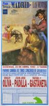 <span class='ref_item'>282 -</span> <span class="object_title">CARTEL "PLAZA DE TOROS DE MADRID-LAS VENTAS. ENORME CORRIDA DE TOROS CONCURSO DE GANADERÍA" ABRIL, 1999</span>   <p><span class="technical_description">Medidas: 163,5x76cm</span><br></p>