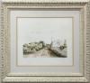 <span class='ref_item'>48 -</span> <span class="object_title">"VISTA PAISAJE"</span>   <p><span class="technique_material">Litografía coloreada a mano</span><br><span class="technical_description">Firmado y numerado a lápiz Pablo Rojas, 128/175. Enmarcado en madera blanca tallada y cristal.<br/>Medidas: 64.5x70cm con marco</span><br></p>