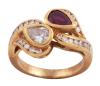 <span class='ref_item'>22 -</span> <span class="object_title">SORTIJA "TÚ Y YO" EN ORO 18KT, RUBÍ Y DIAMANTES</span>  <p><span class="technical_description">Sortija diseño "tú y yo" realizada en oro de 18kt. Con un rubí central en talla perilla de peso aprox 0.50ct y un diamante también en talla perilla, acompañados de diamantes en talla brillante con peso total aprox 0.90ct (0.45 el perilla)<br/>Medida Sortija: 14</span><br>Peso: <span class="PESO_HCES1">9,30</span> <span class="PESOUMED_HCES1">gr.</span><br></p>
