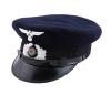 <span class='ref_item'>166 -</span> <span class="object_title">GORRA DE AVIACIÓN ALEMANA DE LA SEGUNDA GUERRA MUNDIAL</span>   <p><span class="technical_description">En tejido azul marino y detalle de tejido bordado con motivos vegetales. Con detalles en plateado mate de águila con la cruz gamada y con correa en negro sobre visera corta. Interior con refuerzo y tejido verde. <br/>Muestra señales de uso.</span><br></p>