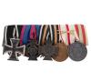 <span class='ref_item'>177 -</span> <span class="object_title">BARRA DE MEDALLAS DE VETERANO ALEMÁN Y ASTROHÚNGARO DE LA PRIMERA GUERRA MUNDIAL</span>   <p><span class="technical_description">Cinco condecoraciones y pin. </span><br></p>