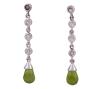 <span class='ref_item'>93 -</span> <span class="object_title">PENDIENTES EN ORO BICOLOR 18KT, PERIDOTOS Y DIAMANTES</span>  <p><span class="technical_description">Pareja de pendientes largos con movimiento realizados en oro bicolor de 18kt. Con remate de peridotos en talla briolette de peso total aprox 0.25ct y chatones de diamantes en talla brillante con peso total aprox 0.08ct<br/>Cierre: Presión (en oro amarillo)<br/>Longitud: 3cm</span><br>Peso: <span class="PESO_HCES1">1,70</span> <span class="PESOUMED_HCES1">gr.</span><br></p>