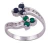 <span class='ref_item'>203 -</span> <span class="object_title">SORTIJA EN ORO 18KT, ZAFIROS, ESMERALDAS Y DIAMANTES</span>  <p><span class="technical_description">Sortija "Tú y yo" realizada en oro de 18kt. Con zafiros en talla redonda y peso total aprox 0.30ct, esmeraldas en talla redonda con peso total aprox 0.25ct y en carriles diamantes en talla brillante con peso total aprox 0.20ct<br/>Medida Sortija: 18</span><br>Peso: <span class="PESO_HCES1">4,60</span> <span class="PESOUMED_HCES1">gr.</span><br></p>