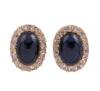 <span class='ref_item'>49 -</span> <span class="object_title">PENDIENTES EN ORO 18KT, ZAFIROS Y DIAMANTES</span>  <p><span class="technical_description">Pareja de pendientes realizados en oro de 18kt. Con zafiros en cabujón oval y peso total aprox 3ct, orlados de diamantes en talla rosa con peso total aprox 0.40ct. <br/>Cierre: Presión</span><br>Peso: <span class="PESO_HCES1">4,40</span> <span class="PESOUMED_HCES1">gr.</span><br></p>