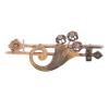 <span class='ref_item'>214 -</span> <span class="object_title">BROCHE VINTAGE EN ORO 18KT, PLATA 925 Y DIAMANTES</span>  <p><span class="technical_description">Broche vintage realizado en oro de 18kt con vistas en plata de ley 925. Diseño vegetal con diamantes en talla rosa con peso total aprox 0.07ct<br/>Cierre: Aguja<br/>Longitud: 4,5cm</span><br>Peso: <span class="PESO_HCES1">3,40</span> <span class="PESOUMED_HCES1">gr.</span><br></p>