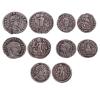 <span class='ref_item'>223 -</span> <span class="object_title">LOTE DE 5 MONEDAS DEL IMPERIO ROMANO EN PLATA</span>  <p><span class="technical_description">Lote compuesto por 5 monedas realizadas en plata del Imperio Romano, pertenecientes a los siguientes emperadores con inscripciones:<br/>-Honorio (393-395d.C.) "GLORIA ROMANORUM" 4,59gr<br/>-Honorio (397-402d.C.) "CONCORDIA AUG" 2,46gr<br/>-Constantino I (330-337 d.C.) "CONSTANTINOPOLIS" 2,26gr<br/>-Constantino I (313-315 d.C.) "IOVI CONSERVATORI" 2,39gr<br/>-Valentianus (364-367 d.C.) "GLORIA ROMANORUM" 2,96gr</span><br></p>