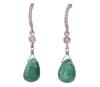 <span class='ref_item'>213 -</span> <span class="object_title">PENDIENTES EN ORO 18KT, ESMERALDAS Y DIAMANTES</span>  <p><span class="technical_description">Pareja de pendientes con movimiento realizados en oro de 18kt. Formados por esmeraldas masivas en cabujón con forma de gota y peso total aprox 2.90ct y en la parte superior diamantes en talla brillante con peso total aprox 0.20ct. <br/>Cierre: Presión<br/>Longitud: 3cm</span><br>Peso: <span class="PESO_HCES1">3,20</span> <span class="PESOUMED_HCES1">gr.</span><br></p>