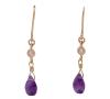 <span class='ref_item'>87 -</span> <span class="object_title">PENDIENTES EN ORO 18KT, AMATISTAS Y DIAMANTES</span>  <p><span class="technical_description">Pareja de pendientes con movimiento realizados en oro de 18kt. Formados por amatistas en talla perilla facetada con peso total aprox 1ct y en la parte superior diamantes en talla brillante con peso total aprox 0.04ct. <br/>Cierre: Gancho<br/>Longitud: 3cm</span><br>Peso: <span class="PESO_HCES1">1</span> <span class="PESOUMED_HCES1">gr.</span><br></p>