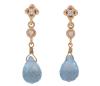 <span class='ref_item'>205 -</span> <span class="object_title">PENDIENTES EN ORO 18KT, TOPACIOS Y DIAMANTES</span>  <p><span class="technical_description">Pareja de pendientes con movimiento realizados en oro de 18kt. Formados por topacios azules en talla briolette con peso total aprox 1.90ct y en la parte superior diamantes en talla brillante con peso total aprox 0.10ct. <br/>Cierre: Presión<br/>Longitud: 2,5cm</span><br>Peso: <span class="PESO_HCES1">2,50</span> <span class="PESOUMED_HCES1">gr.</span><br></p>