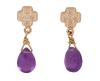 <span class='ref_item'>212 -</span> <span class="object_title">PENDIENTES EN ORO 18KT, AMATISTAS Y DIAMANTES</span>  <p><span class="technical_description">Pareja de pendientes con movimiento realizados en oro de 18kt. Formados por amatistas en talla perilla fantasía con peso total aprox 0.90ct y en la parte superior diamantes en talla brillante con peso total aprox 0.05ct. <br/>Cierre: Presión<br/>Longitud: 1,5cm</span><br>Peso: <span class="PESO_HCES1">1,10</span> <span class="PESOUMED_HCES1">gr.</span><br></p>
