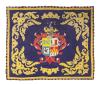 <span class='ref_item'>239 -</span> <span class="object_title">REPOSTERO ESPAÑOL, S.XX</span>   <p><span class="technical_description">Repostero realizado en lana. Fondo azul oscuro con motivo de escudo medieval con casco enmarcado con roleos vegetales y perímetro en amarillo. Ligeros deterioros.</span><br><span class="ALTO_HCES1">140</span>x<span class="ANCHO_HCES1">165 </span><span class="ANCHOUMED_HCES1">cm.</span></p>