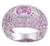 <span class='ref_item'>265 -</span> <span class="object_title">SORTIJA EN ORO 18KT, ZAFIRO SINTÉTICO, DIAMANTES Y PIEDRAS ROSAS</span>  <p><span class="technical_description">Sortija bombé realizada en oro de 18kt. Zafiro rosa sintético central en talla oval con orla de piedras rosas y diamantes en talla brillante con peso total aprox 0.10ct<br/>Medida Sortija: 13</span><br>Peso: <span class="PESO_HCES1">9,10</span> <span class="PESOUMED_HCES1">gr.</span><br></p>