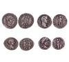 <span class='ref_item'>109 -</span> <span class="object_title">LOTE DE 4 MONEDAS EN PLATA MACIZA DEL IMPERIO ROMANO (S. II-III d.C)</span>  <p><span class="technical_description">Conjunto de cuatro monedas en plata:<br/>-Denario de Lucio Elio (137 d.C) Peso: 3,3gr. Anverso: L. AELIVS CAESAR; Reverso: TR POT COS II<br/>-Denario de Geta (198-211 d.C) Peso: 2,7gr. Anverso: P SEPT GETA CAES PONT; Reverso: PRINC IVVENTVTIS<br/>-Antoniniano de Herenio Etrusco (250-251 d.C) Peso: 3,2gr. Anverso: Q HER ETR MBS DECIVS NOB C; Reverso: PRINCIP IVVENTVTIS<br/>-Denario de Clodio Albino (194 d.C) Peso: 3gr. Anverso: IMP CAES O CLOD SEPT ALBINUS AVG; Reverso: MINERVA PACIFERA COSII</span><br></p>