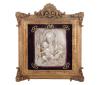 <span class='ref_item'>65 -</span> <span class="object_title">RELIEVE "VIRGEN CON EL NIÑO" EN ALABASTRO TALLADO</span>   <p><span class="technique_material">Alabastro</span><br><span class="technical_description">Representa al niño Jesús cargando con una cruz sobre los brazos de la Virgen. Pequeñas fracturas en la parte superior<br/>Enmarcado en madera tallada y dorada con paspartú aterciopelado. <br/>Medidas con marco: 33x30cm</span><br></p>
