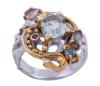 <span class='ref_item'>122 -</span> <span class="object_title">SORTIJA EN PLATA 925 CON CHAPADO EN ORO, PRASIOLITA, AMATISTA, ZAFIROS Y RUBÍES. JOYERÍA DE AUTOR, PIEZA ÚNICA</span>  <p><span class="technical_description">Sortija realizada en plata de ley 925 con contraste y partes chapadas en oro. Diseño calado adornado por prasiolita oval de peso aprox 1.80ct, amatista talla perilla con peso aprox 0.25ct, dos zafiros fansy en talla perilla con peso total aprox 0.15ct y dos pequeños rubíes redondos con peso total aprox 0.03ct.<br/>Medida Sortija: 17</span><br>Peso: <span class="PESO_HCES1">8,80</span> <span class="PESOUMED_HCES1">gr.</span><br></p>