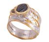 <span class='ref_item'>176 -</span> <span class="object_title">SORTIJA EN PLATA 925 CON CHAPADO EN ORO Y LABRADORITA EN ROCA. JOYERÍA DE AUTOR, PIEZA ÚNICA</span>  <p><span class="technical_description">Sortija realizada en plata de ley 925 con contraste y partes chapadas en oro. Ancha con diseño que simula pliegues y una labradorita en roca y talla redonda de peso aprox 2ct<br/>Medida Sortija: 15</span><br>Peso: <span class="PESO_HCES1">7,30</span> <span class="PESOUMED_HCES1">gr.</span><br></p>