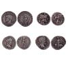 <span class='ref_item'>175 -</span> <span class="object_title">LOTE DE CUATRO MONEDAS EN PLATA 950m/m DEL IMPERIO ROMANO</span>  <p><span class="technical_description">1º Antoniniano de Filipo I el Árabe (247 d.C).<br/>Anverso: Busto de perfil izquierdo del emperador con corona radiada. "IMP MIVL PHILIPPVS AVG" Reverso: Personificación femenina de la Felicidad, portando caduceo y cornucopia. "PM TR P IIII COS II PP" Ceca de Roma. Peso: 3gr<br/>2º Denario de Caracalla (208 d.C). Anverso: Busto de perfil derecho del emperador con corona de laurel."ANTONINVS PIVS AVG BRIT" Reverso: Personificación femenina de la Virtud, con casco, lanza y parazonium. "PONTIF TR P XIIII COS III" Ceca de Roma. Peso: 2,8gr<br/>3º Denario de Septimio Severo (194 d.C). Anverso: Busto de perfil derecho del emperador con corona de laurel. "SEVERVS AVG PART MAX" Reverso: Personificación femenina de la Victoria alada, coronando de laureles un escudo. "PM TR P XIII COS II PP" Ceca de Roma. Peso: 2,9gr<br/>4º Denario de la República Romana de Marco Marcio (134 a.C). Anverso: Busto de perfil derecho, con casco, de la ciudad de Roma personificada, modio detrás y marca de valor (X) bajo la barbilla.Reverso: Personificación femenina de la Victoria alada, conduciendo una biga hacia la derecha. Exergo: M. MARC ROMA. Ceca de Roma. Peso: 2,9gr</span><br></p>