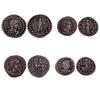 <span class='ref_item'>238 -</span> <span class="object_title">LOTE DE CUATRO MONEDAS EN PLATA 950m/m DEL IMPERIO ROMANO</span>  <p><span class="technical_description">1º Siliqua de Graciano (367 - 375 d.C). Anverso: Busto de perfil derecho del emperador con corona de perlas. "DN GRATIANVS PF AVG". Reverso: Personificación femenina de la ciudad de Roma, entronizada, con casco, portando cetro y victoria alada "VRBS ROMA" Exergo: TRPS. Ceca de Treveri (Trier, Alemania).Peso: 2,6gr<br/>2º Denario de Octacilia Severa (244 - 299 d.C). Anverso: Busto drapeado de perfil derecho de la emperatriz "M OTACIL SEVERA AVG" Reverso: El Emperador Filipo el Árabe, a caballo de perfil izquierdo, saludando y portando cetro. "ADVENTIVS AVG" Ceca de Roma. Peso: 3,4gr<br/>3º Antoniniano del Bajo Imperio (s. III d.C) Anverso: Busto de perfil derecho del emperador con corona de laurel. Reverso: El emperador en pie, con atondo miliar, portando lanza y orbe del mundo "PRINCIPI IVVENTUTIS" Exergo: SMTR. Ceca de Treveri (Trier, Alemania). Peso: 2,6gr<br/>4º Denario de Balbino (238 d.C). Anverso: Busto de perfil derecho del emperador con corona de laurel "IMP CAES D CAEL BALBINVS AVG" Reverso:Personificación femenina de la Victoria alada, en pie, portando corona de laurel y palma "VICTORIA AVG". Ceca de Roma. Peso: 2,8gr</span><br></p>