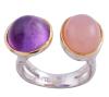 <span class='ref_item'>68 -</span> <span class="object_title">SORTIJA EN PLATA 925 CON CHAPADO EN ORO, CUARZO ROSA Y AMATISTA. JOYERÍA DE AUTOR, PIEZA ÚNICA</span>  <p><span class="technical_description">Sortija realizada en plata de ley 925 con contraste y partes chapadas en oro. Diseño "tú y yo" con cuarzo rosa en cabujón oval con peso aprox 3.50ct y amatista también en cabujón oval con peso aprox 3.50ct<br/>Medida Sortija: 11</span><br>Peso: <span class="PESO_HCES1">6,70</span> <span class="PESOUMED_HCES1">gr.</span><br></p>