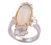 <span class='ref_item'>83 -</span> <span class="object_title">SORTIJA EN PLATA 925 CON CHAPADO EN ORO, ÓPALO DE AGUA. JOYERÍA DE AUTOR, PIEZA ÚNICA</span>  <p><span class="technical_description">Sortija realizada en plata de ley 925 con contraste y partes chapadas en oro. Estilo lanzadera con detalles de hojas y gran ópalo de agua en cabujón alargado con peso aprox 2.30ct<br/>Medida Sortija: 16</span><br>Peso: <span class="PESO_HCES1">9,20</span> <span class="PESOUMED_HCES1">gr.</span><br></p>