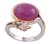 <span class='ref_item'>36 -</span> <span class="object_title">SORTIJA EN PLATA 925 CON CHAPADO EN ORO Y RUBÍ. JOYERÍA DE AUTOR, PIEZA ÚNICA</span>  <p><span class="technical_description">Sortija realizada en plata de ley 925 con contraste y partes chapadas en oro. Gran rubí en cabujón oval con peso aprox 8ct y detalle de flor<br/>Medida Sortija: 16</span><br>Peso: <span class="PESO_HCES1">9,10</span> <span class="PESOUMED_HCES1">gr.</span><br></p>