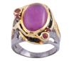 <span class='ref_item'>45 -</span> <span class="object_title">SORTIJA EN PLATA 925 CON CHAPADO EN ORO, RUBÍ Y ZAFIROS FANCY. JOYERÍA DE AUTOR, PIEZA ÚNICA</span>  <p><span class="technical_description">Sortija realizada en plata de ley 925 con contraste y partes chapadas en oro. Diseño calado con rubí central en cabujón oval de peso aprox 7ct y zafiros fancy en talla redonda con peso total aprox 0.11ct. <br/>Medida Sortija: 16</span><br>Peso: <span class="PESO_HCES1">10,50</span> <span class="PESOUMED_HCES1">gr.</span><br></p>