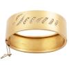 <span class='ref_item'>188 -</span> <span class="object_title">BRAZALETE RÍGIDO EN ORO 16KT Y DIAMANTES</span>  <p><span class="technical_description">Brazalete rígido realizado en oro de 16kt, con abertura en bisagra. En la parte anterior lleva grabado "Juan" adornado con pequeños diamantes en talla 8/8 con un peso aprox de 0.15ct.<br/>Cierre: Caja con lengüeta y cadenita de seguridad<br/>Medidas: 6 x 5,5 x 2,2cm</span><br>Peso: <span class="PESO_HCES1">29,20</span> <span class="PESOUMED_HCES1">gr.</span><br></p>