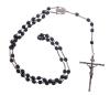 <span class='ref_item'>206 -</span> <span class="object_title">ROSARIO ANTIGUO CON AZABACHE Y CRUCIFIJO EN PLATA 800</span>  <p><span class="technical_description">Rosario antiguo formado por cuentas facetadas de azabache. Con crucifijo realizado en plata 800 con la imagen de Cristo y el lema "INRI". Resto realizado en metal, incluida una medalla ovalada de la Virgen y el niño, con el lema "Ave María" y en la parte posterior el sagrado corazón de Jesús<br/>Longitud: 50cm</span><br>Peso: <span class="PESO_HCES1">28</span><br></p>