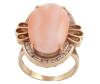 <span class='ref_item'>266 -</span> <span class="object_title">SORTIJA EN ORO 14KT, CORAL Y DIAMANTES</span>  <p><span class="technical_description">Sortija realizada en oro de 14kt. Cabujón central de coral "piel de ángel" y orla de diamantes en talla brillante con peso total aprox 0.50ct<br/>Medida Sortija: 16</span><br>Peso: <span class="PESO_HCES1">10,60</span> <span class="PESOUMED_HCES1">gr.</span><br></p>