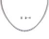 <span class='ref_item'>146 -</span> <span class="object_title">CONJUNTO DE GARGANTILLA Y PENDIENTES EN PLATA 925 Y MOISSANITAS</span>  <p><span class="technical_description">Conjunto formado por una gargantilla rivière y un par de pendientes, realizado en plata de ley 925. La gargantilla con moissanitas en talla brillante de peso total aprox de 14ct, situadas en degradé. Los pendientes con moissanitas en talla oval de peso total aprox 1ct. Peso aprox de todas las moissanitas: 15ct<br/>Cierre: La gargantilla caja con lengüeta y ocho de seguridad; los pendientes, presión<br/>Longitud de la gargantilla: 40cm<br/>Peso: 25,60gr (24,30gr la gargantilla, 1,30gr los pendientes)</span><br></p>