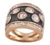 <span class='ref_item'>182 -</span> <span class="object_title">SORTIJA EN ORO 18KT, CIRONITAS Y ESMALTE</span>  <p><span class="technical_description">Sortija ancha realizada en oro de 18kt. En forma bombé con parte central adornada con esmalte y circonitas en tallas redonda y talla galería en carriles a los lados <br/>Medida Sortija: 17</span><br>Peso: <span class="PESO_HCES1">11,90</span> <span class="PESOUMED_HCES1">gr.</span><br></p>