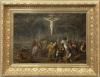 <span class='ref_item'>54 -</span> <span class="object_title">MONTE DEL CALVARIO (S. XVI-S.XVII)</span>   <p><span class="author">ATRIBUIDO A FRANS FRANCKEN II (Amberes, 1581-1642)</span> <br><span class="technique_material">Óleo sobre cobre</span><br><span class="technical_description">Muestra a Cristo crucificado en el monte Calvario bajo un séquito de soldados ataviados con ropajes del siglo XVII.<br/>Enmarcado en madera tallada y dorada. Marco con ligeras faltas y pintura desgastada por el paso del tiempo. <br/>Medidas con marco: 52x66cm<br/>Medidas sin marco: 35x49cm</span><br></p>